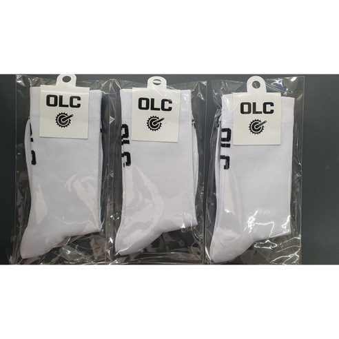 OLC 자전거양말 화이트 L (260-280MM) 3개 묶음, 1세트