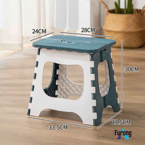 접이식 의자 휴대용 야외 의자 벤치 휴대용, 북유럽 깊고 푸른 높이 30cm 두께
