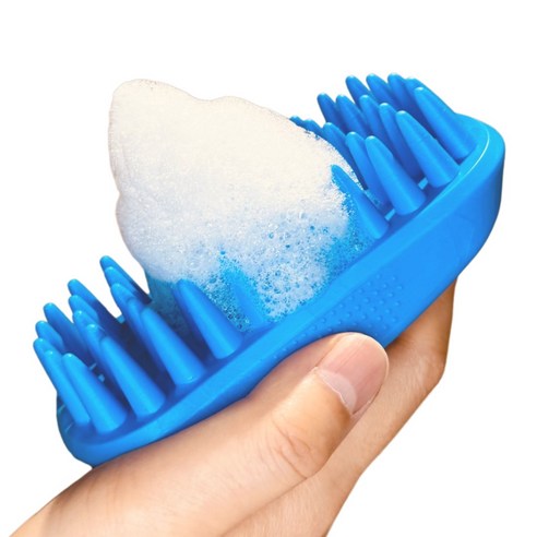 하하펫 반려동물 듀얼 칫솔, 1개, 브라운 솔코펫 9 SOONTAN 뽀드득 반려동물 전용 목욕 마사지 털관리 브러쉬, 블루, 1개