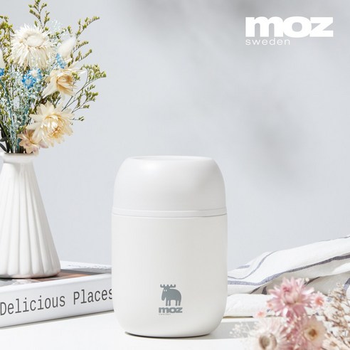 보온밥통  MOZ 스웨덴 316 스텐 푸드자 보온 도시락 보온 죽통 480ml, 라이트그레이, 1개