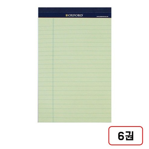옥스포드)리갈패드(A5/40매), 6권, 연두(DN1002561)