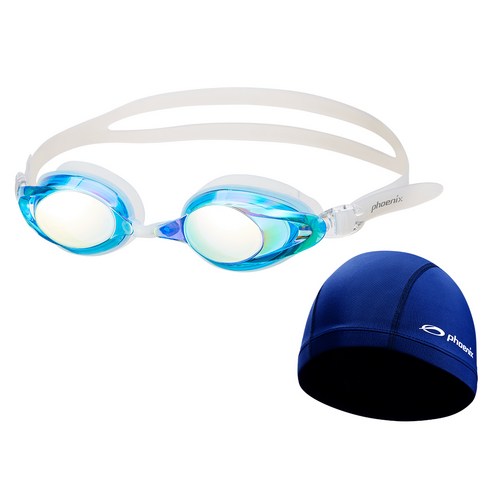 피닉스 미러수경 PN-702M + 스판수모 SET, PN-702M_아쿠아 + 스판수모_네이비, 1개