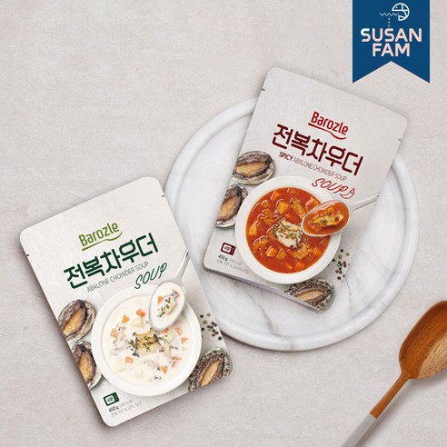 바로즐 국산 전복 차우더 수프 230g(스파이시 토마토/크림) 간편식 전자레인지용, 스파이시 전복차우더, 1개, 230g