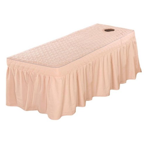 75x31" 순수한 면 온천장 안마 테이블 치마 침대 대차대조 덮개 화장품, 옥 핑크, 설명
