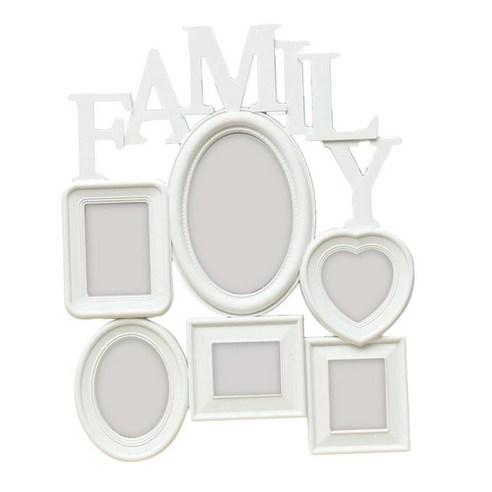 가족 사진 프레임 갤러리 사진 프레임 포스터 장식 장식 홈 거실 tv 벽, 하얀색, PVC