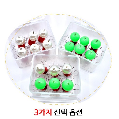 MOON FASHING 12발 연질바늘 쭈꾸미 애자 (6개입) 쭈꾸미볼 55g 두족류 낚시 12침 연질바늘, MF-12발애자-녹색야광