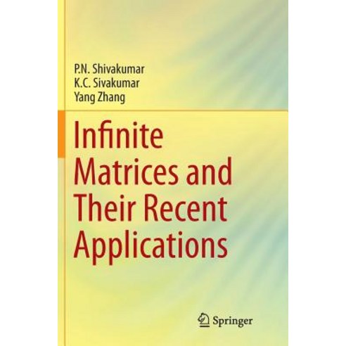 (영문도서) Infinite Matrices and Their Recent Applications Paperback, Springer, English, 9783319807416