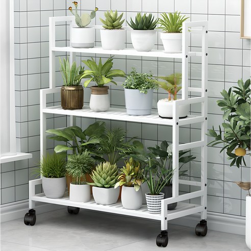 초록빛 싱그러움을 담아낼 공간, DP동봉국제무역 화분정리대 3단 선반 화분진열대