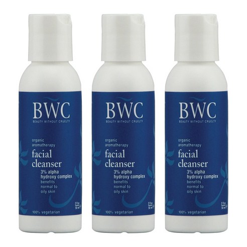 BWC 프리미엄 아로마테라피 페이셜 클렌저 3% AHA 컴플렉스, 59ml, 3개