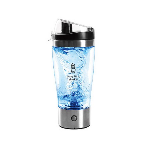 인더룩 NEW 빙빙쉐이커 원터치 오토믹스 텀블러, 실버, 450ml