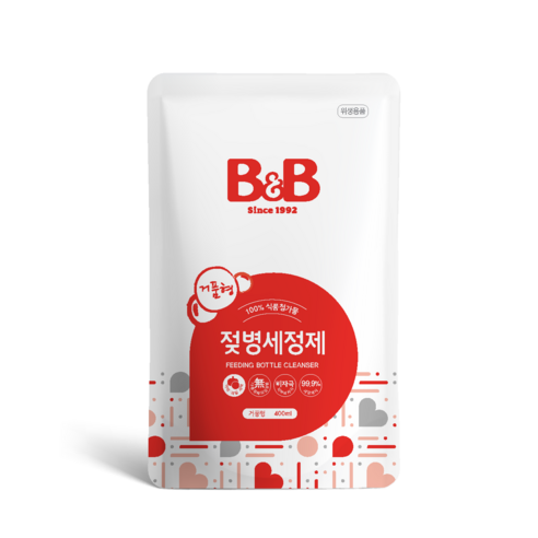 비앤비 거품형 젖병세정제 리필, 400ml, 6개