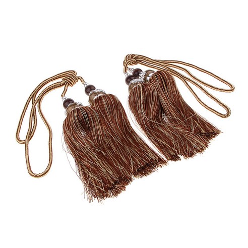 2pcs 교수형 비드 커튼 Tieback Tassels 커튼 커튼 용품에 대한 장식 프린지, 커피, 폴리 에스터