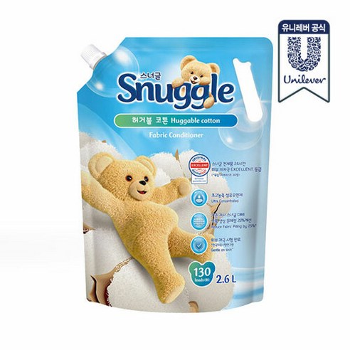스너글 초고농축 섬유유연제 허거블코튼 2.6L, 단품없음