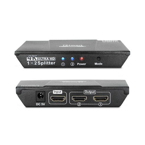 티이스마트 HDMI 2.0 4K 60Hz 2포트 분배기로 다양한 디바이스 연결 편리하게