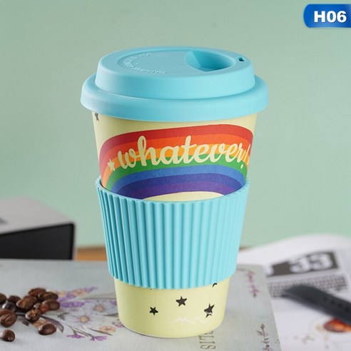 [XIG] 401-500ml 친환경 대나무 재사용 가능한 여행 컵 야외 휴대용 머그잔 차 커피 컵 커피 차 물 주스 머그잔 선물, H06_401-500ml