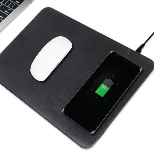 모가비 10W 고속 무선충전 마우스패드 MOG-087, 블랙, 1개