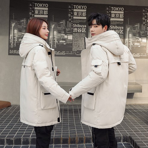 남성용 후드 카고 코트 커플 패딩 하늘비즈 C11 S006E634