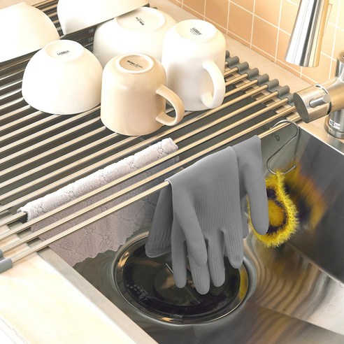 싱크롤 선반으로 좁은 주방을 넓고 효율적으로!