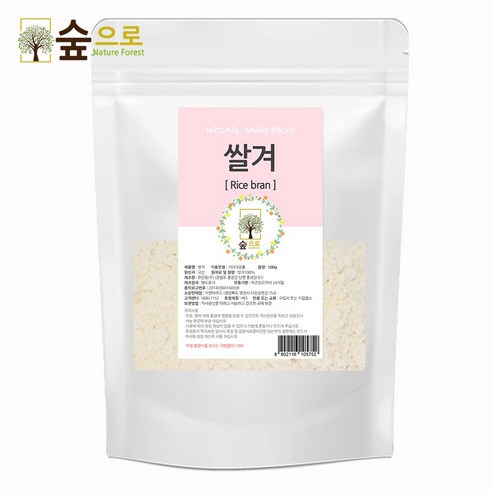 숲으로허브 천연곡물팩 쌀겨가루 100g, 1개, 1개