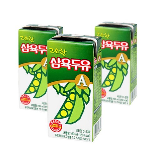 삼육두유 고소한A 두유 190ml 24팩*3개_72팩, 72개, 72개