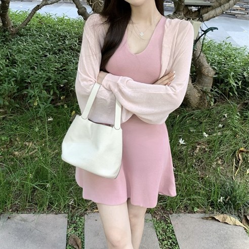 (당일발송)브이넥 나시 플레어 미니원피스 sp3a-2K108844O