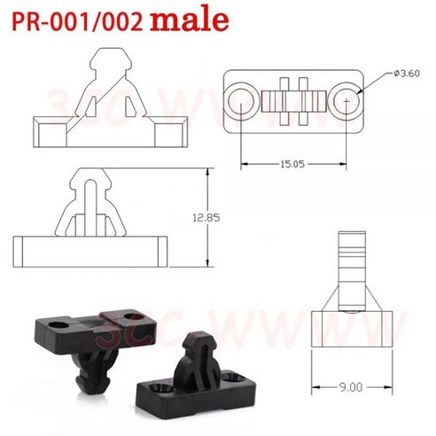 푸쉬 스위치 10개 PR-002 SR-005 PR-003 PR-004 PR-005 도어 잠금 자동차 문 잠금(711194), PR-001 male_2