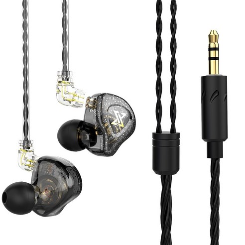 DFMEI QKZ AK MAX 이어링 헤드폰 HiFi 음질 중저음 라인 컨트롤 유선이어폰, 03 black no mic