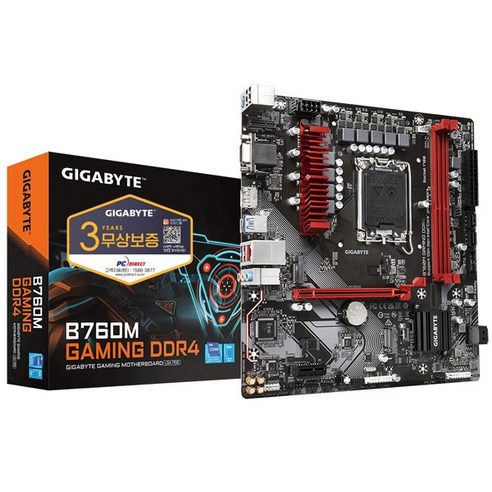 기가바이트 B760M GAMING D4 메인보드 (LGA1700 DDR4 M-ATX) 피씨디렉트, 1개, 선택하세요