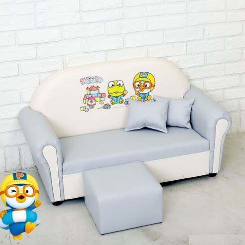 우리 아이의 감성을 깨우는 특별한 공간, 뽀로로 투톤그레이 2인용 유아쇼파 뽀로로쇼파