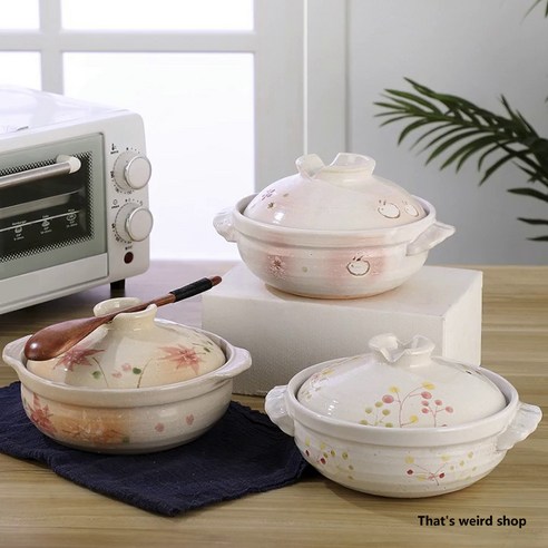 That''s weird shop 뚝배기 돌솥뚝배기 알짜 뚝배기 냄비세트 법랑냄비 내열 도자기 밥을 짓다 국을 끓이다 고기를 삶다 6종 스타일, 벚꽃