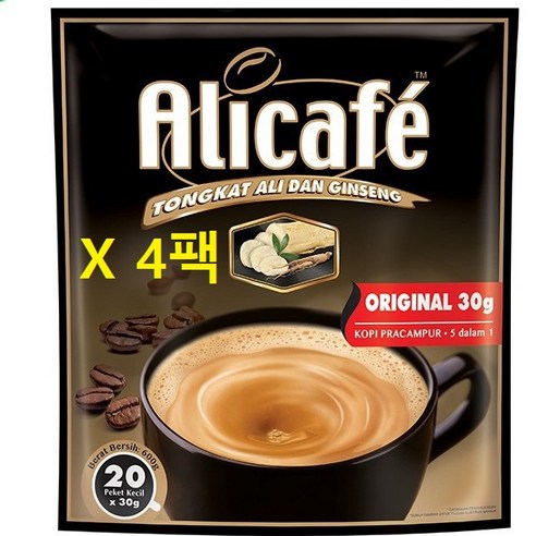 알리카페 오리지널 4팩 (20티백 x 30g) / 원조성분 그대로 / 말레이시아 총판에서 직발송, 30g, 20개입, 4개