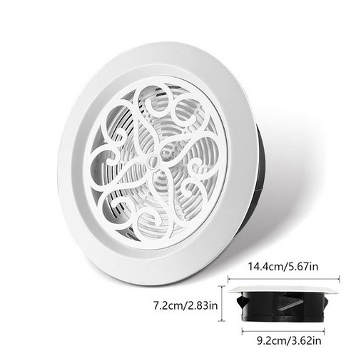 흰색 원형 에어 벤트 루버 그릴 커버 배출구 조절 가능한 배기 벤트 덕트 환기 그릴 75mm 100mm 125mm, 3) Rotate - 75mm