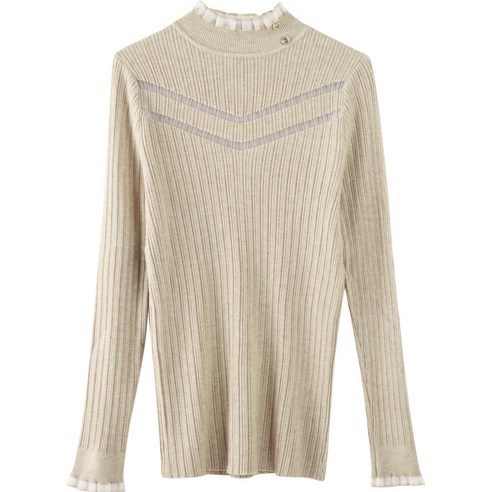 Baizi 중공 스웨터 가을 새로운 빛 성숙한 여성 의류 단색 슬림 서양식 스웨터 91360