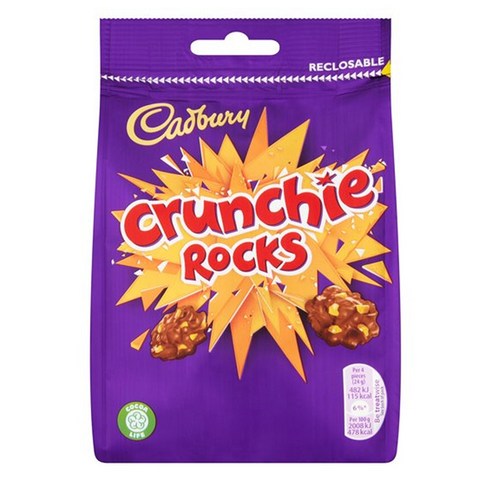 캐드버리 크런치 락스 초콜릿 110g 6팩 Cadbury Crunchie Rocks 110G, 110g, 6개 - 초코바 ...