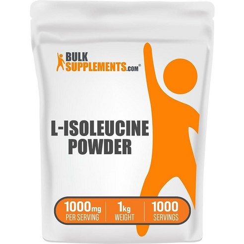 BulkSupplements L-이소류신 파우더 1kg 분지 사슬 아미노산 단백질 보충제 207698, 2.2파운드(1팩), 1개, 1000g