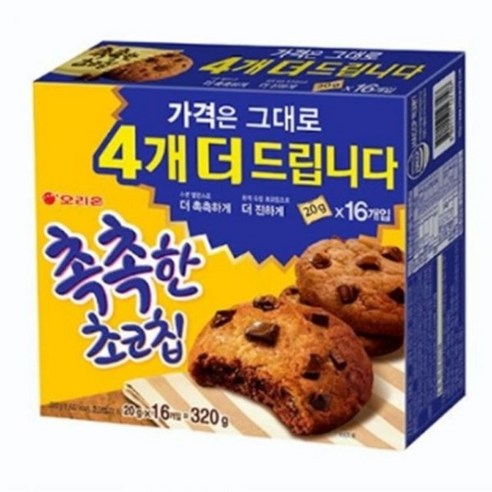 촉촉한 초코칩 16개입 x 5박스, 320g, 1개