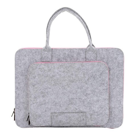 Xzante 14인치 펠트 노트북 가방 이제 13인치 미만의 울트라북 노트북에 적합한 휴대용 태블릿 보호 가방, 그레이 & 핑크