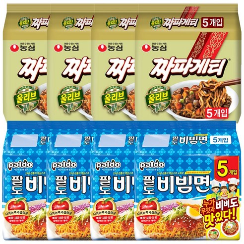 [오케이나우ㅣ인기상품] 맛있는 두 가지 라면의 만남: 팔도 비빔면과 농심 짜파게티 [OKNOWㅣ추천상품]