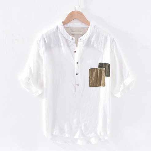 KORELAN 121 남성 부드러운 리넨 셔츠 루즈핏 슬리브 셔츠남성복 리넨 리넨 반팔 셔츠 심플 캐주얼 리넨 셔츠