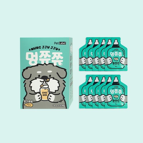 펫라벨 멍쮸쮸 강아지간식 닭가슴살 (30g x 10ea) 짜먹는간식, 10개, 30g