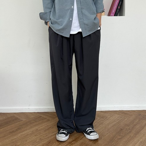 홈인박스 남자 나일론 조거 여름 스판 바지 밴딩 조거팬츠 빅사이즈 트레이닝 세미와이드 와이드팬츠 와이드밴딩