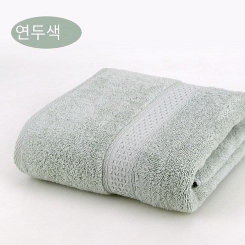 면 목욕 타월 성인 부드러운 흡수성 두꺼운 가정, 라이트 그린, {"크기":"140x70cm"}