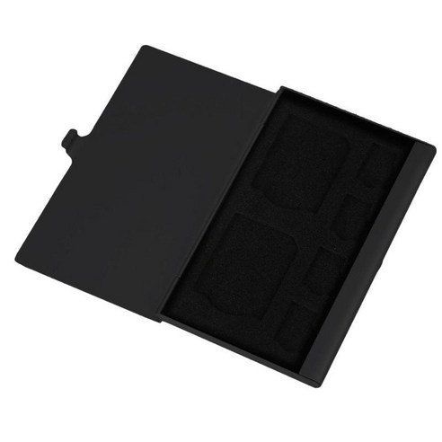 9 슬롯 메모리 카드 케이스 보호대 1SD 및 SDHC TF NS 게임 카드 용, 검정, 마이크로 SD 4 개 + SD 2 개, 합금 알루미늄