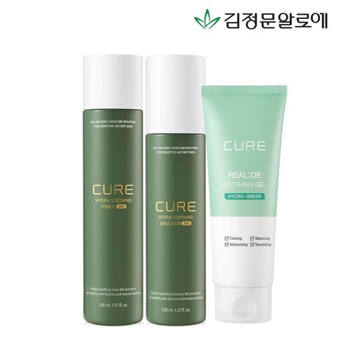 김정문알로에 큐어 하이드라 수딩365 토너+에멀젼+리알로에 수딩젤 150ml, 단품 김정문알로에스킨로션 Best Top5