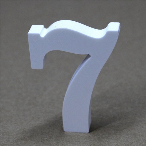 DIY 20cm 서 나무 나무 편지 흰색 알파벳 결혼식 생일 파티 홈 장식 맞춤 이름 디자인, Hight20cmThick12mm, number  7