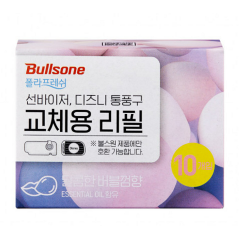 불스원 폴라프레쉬 선바이저 디즈니 통풍구 교체용 차량용 방향제 리필, 상쾌한 아쿠아향, 2개