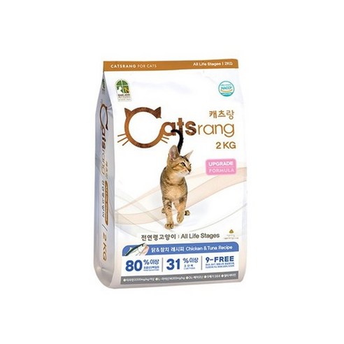 캐츠랑 전연령 고양이 비타플러스 건식사료, 닭+참치, 2kg, 3개