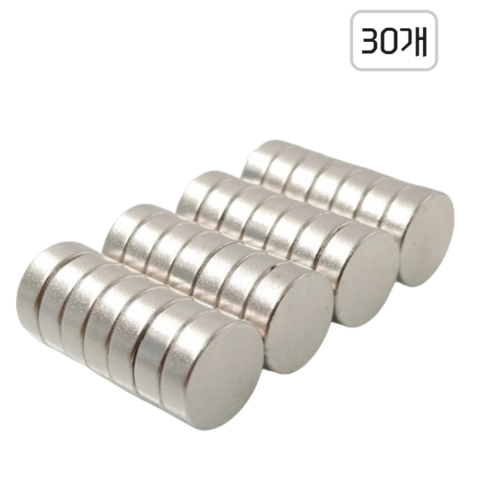 미샌더 초강력 네오디움 원형자석 지름 10mm x 두께 2mm, 30개