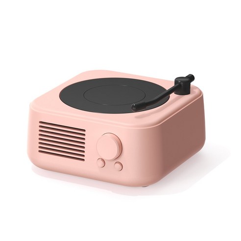 PYHO 블루투스 스피커 고음질 휴대용 빈티지 오디오, 핑크색