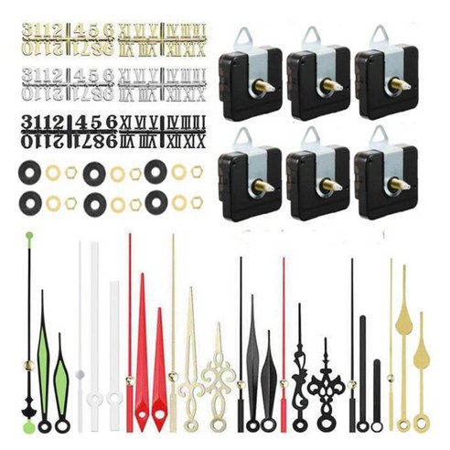 Retemporel 6개 시계 운동 메커니즘 부품 Diy 벽시계 6 숫자 키트 시계에 대 한 8 다른 쌍의 손으로